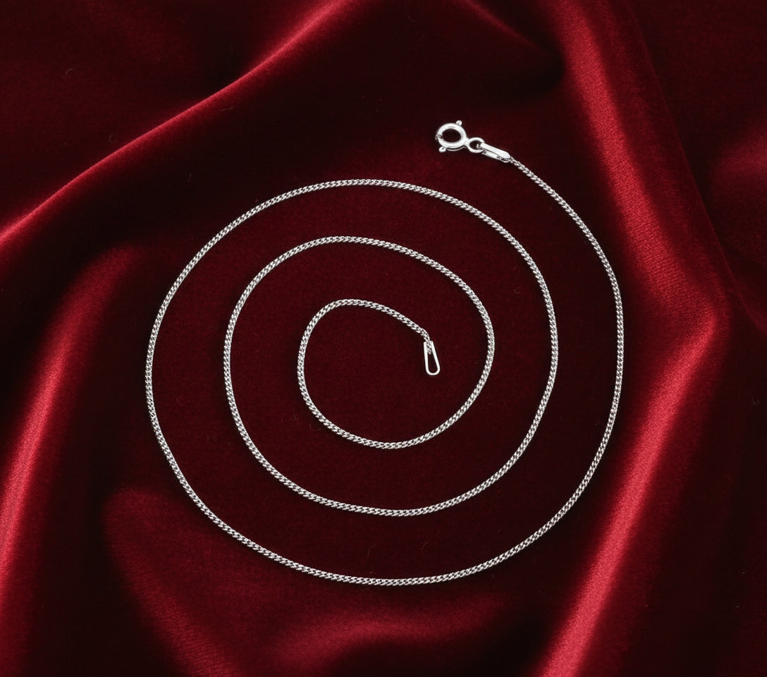 Panzerkette 925 Silber Halskette 1mm 50cm Silberhalskettekette Damen/ Herren