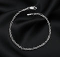 Singapurkette Armband 925 Silber rhodiniert 2,4mm 18cm Damen/ Herren NEU