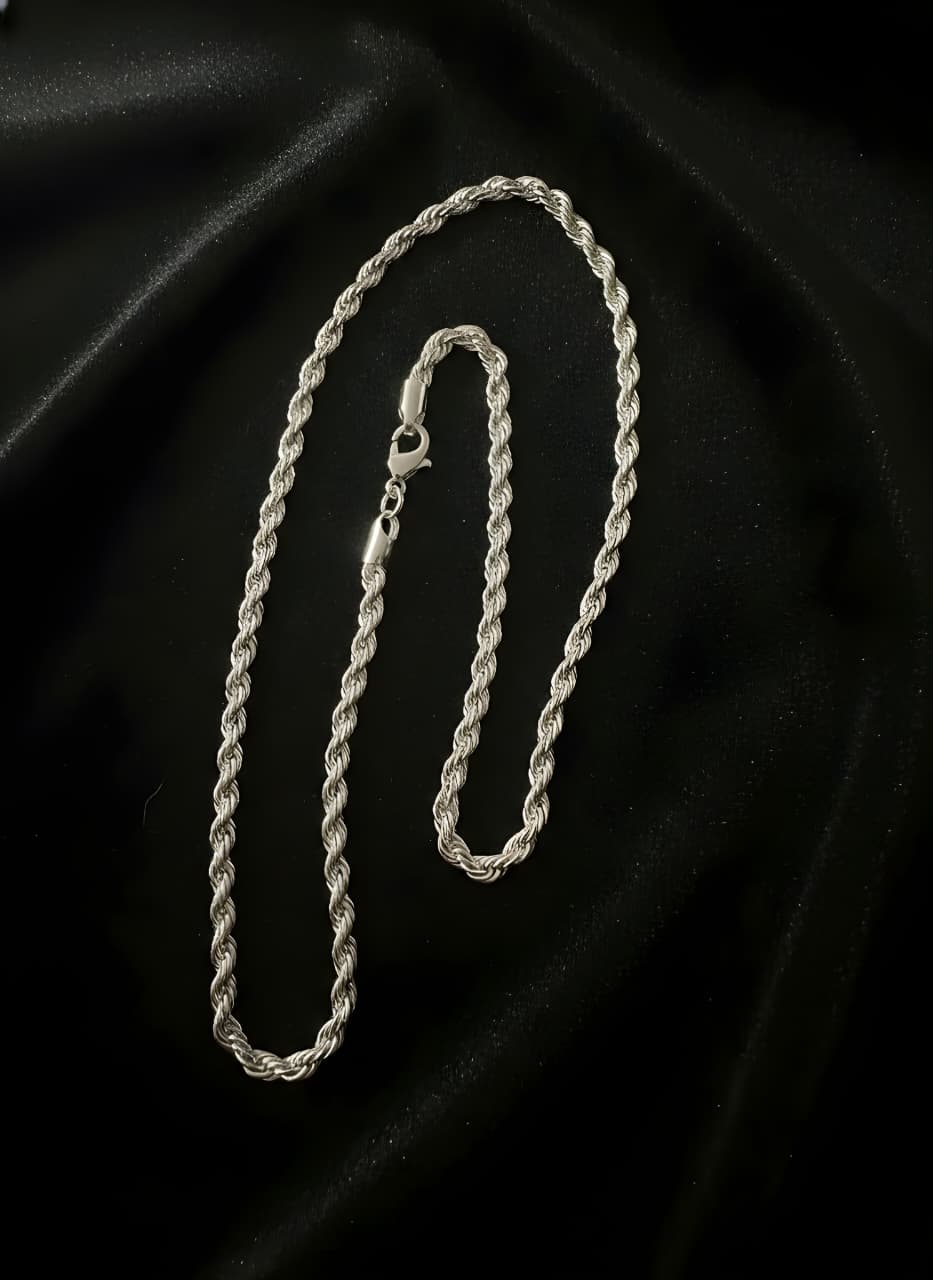 Kordelkette massiv aus echtem 925 Sterling Silber 3 mm / 50cm Damen & Herren