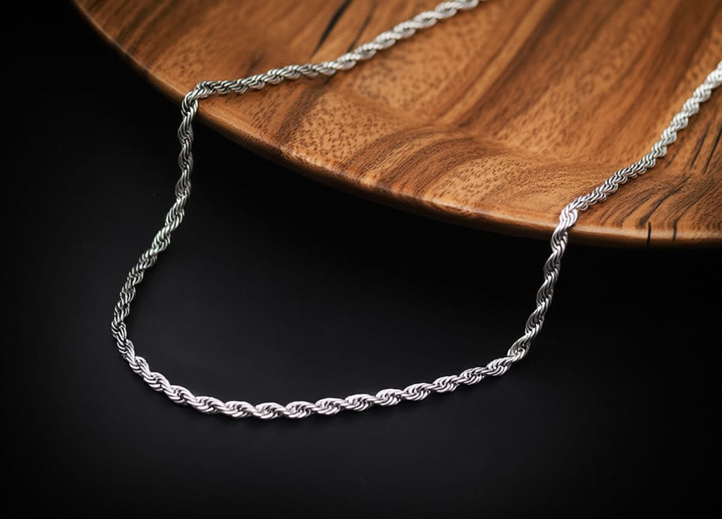 Kordelkette massiv aus echtem 925 Sterling Silber 3 mm / 50cm Damen & Herren