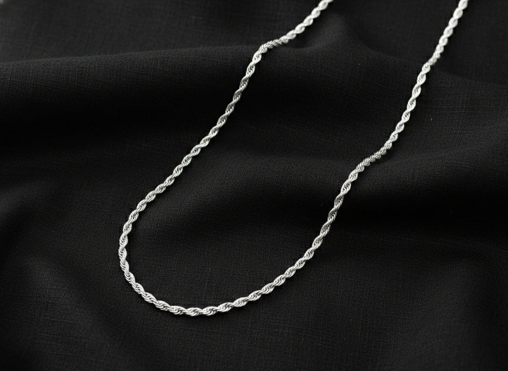 Kordelkette massiv aus echtem 925 Sterling Silber 3 mm / 50cm Damen & Herren