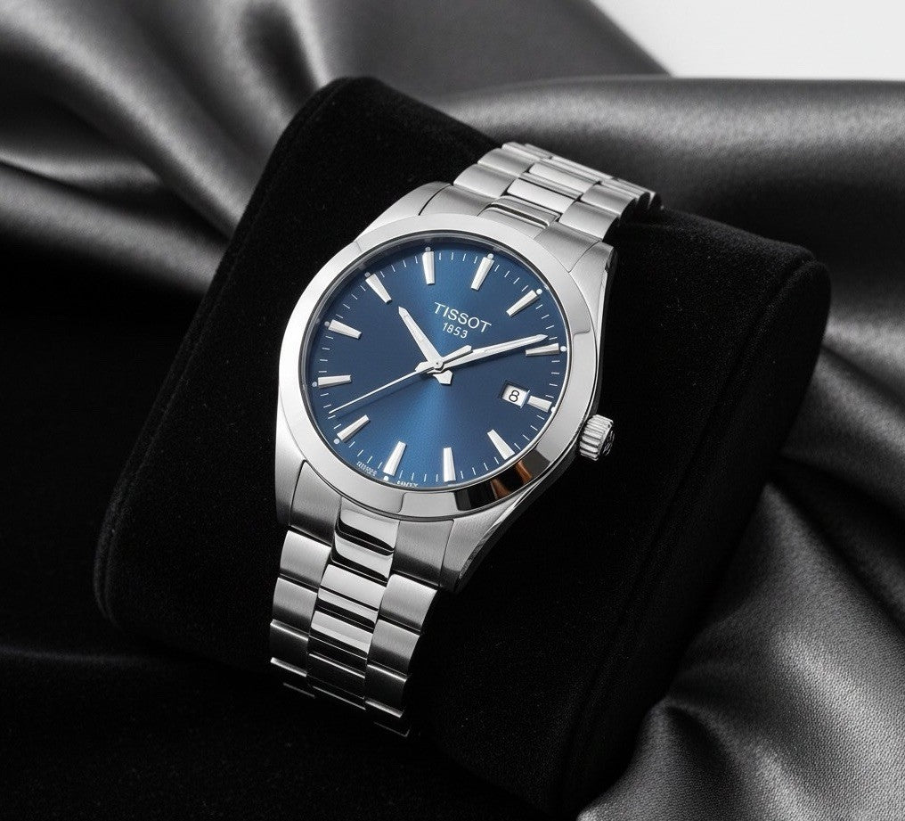 TISSOT GENTLEMAN T127.410.11.041.00 BLAU / BLUE / QUARZ UHR WATCH