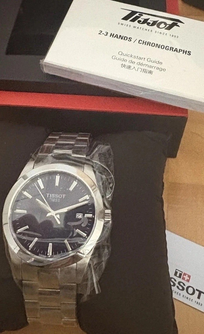 TISSOT GENTLEMAN T127.410.11.041.00 BLAU / BLUE / QUARZ UHR WATCH